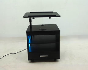 Lerma Black Ash 1-drawer Adjustable Tray Top Nightstand With Speaker by Coaster at Eve Furniture