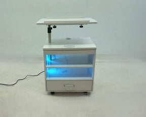 Lerma White High Gloss 1-drawer Adjustable Tray Top Nightstand With Speaker by Coaster at Eve Furniture