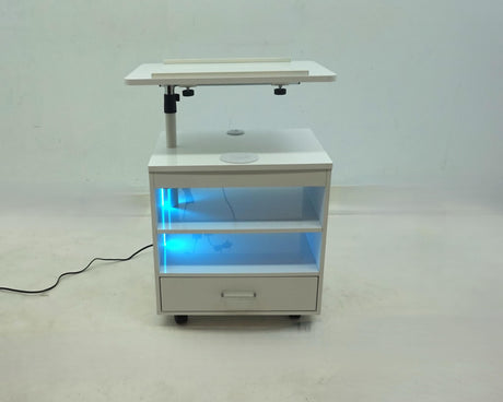 Lerma White High Gloss 1-drawer Adjustable Tray Top Nightstand With Speaker by Coaster at Eve Furniture