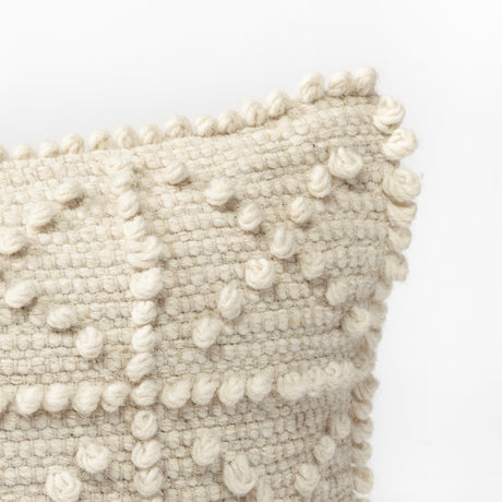 Leroy Cream Raised Pattern Detail Decorative Pillow Cover by Mercana at Eve Furniture