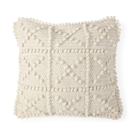 Leroy Cream Raised Pattern Detail Decorative Pillow Cover by Mercana at Eve Furniture