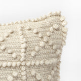 Leroy Cream Raised Pattern Detail Pillow Cover w/Down Filler, Set of 2 by Mercana at Eve Furniture