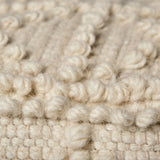 Leroy Square Cream Wool Pouf w/ Popcorn Detail by Mercana at Eve Furniture