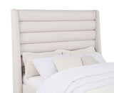 Leslie Beige Upholstered Tufted Full Wingback Platform Bed by Coaster at Eve Furniture