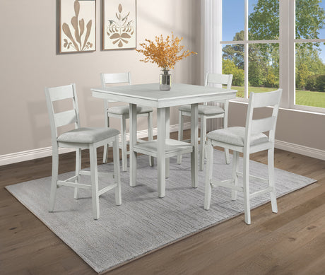 Lester Driftwood 5-Piece Counter Height Set by Crown Mark at Eve Furniture