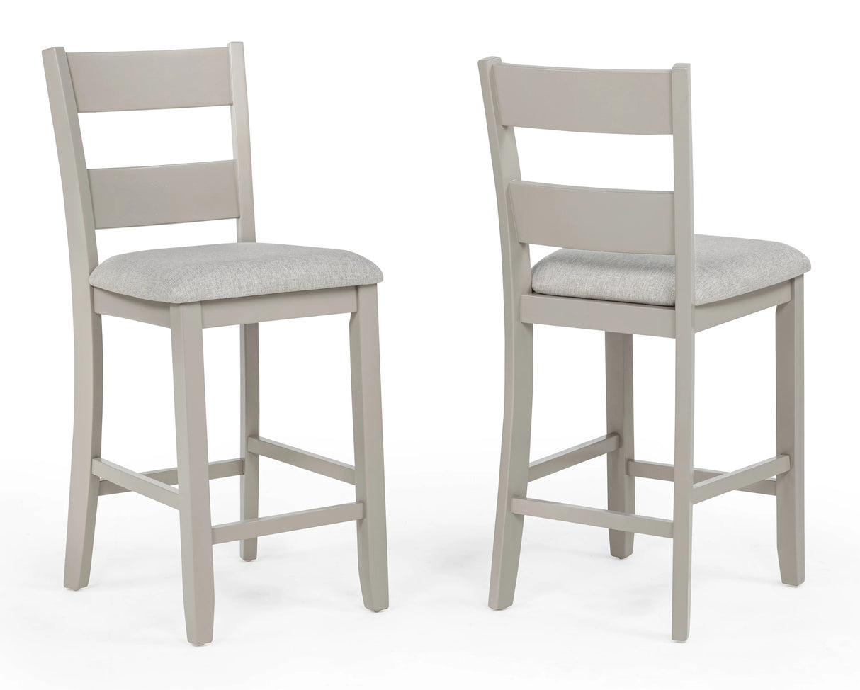 Lester Greige 5-Piece Counter Height Dining Set by Crown Mark at Eve Furniture