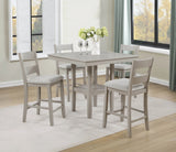Lester Greige 5-Piece Counter Height Dining Set by Crown Mark at Eve Furniture