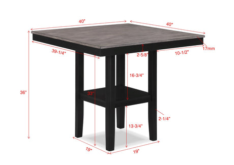 Lester Light Gray 5-Piece Counter Height Set by Crown Mark at Eve Furniture