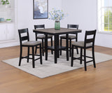 Lester Light Gray 5-Piece Counter Height Set by Crown Mark at Eve Furniture