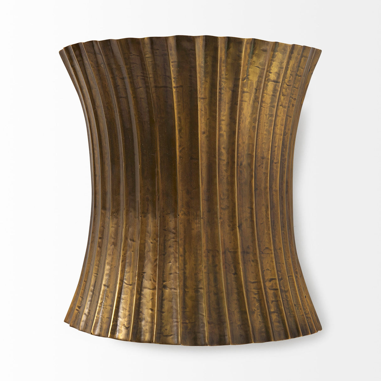 Letitia Gold Hammered Metal Fan Wall Sconce by Mercana at Eve Furniture