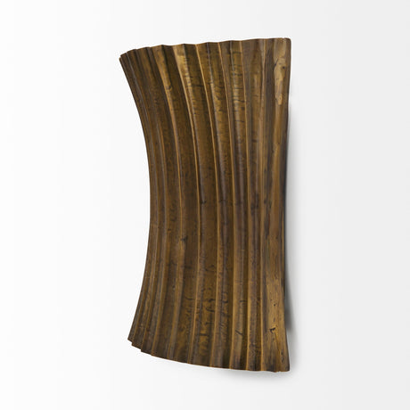 Letitia Gold Hammered Metal Fan Wall Sconce by Mercana at Eve Furniture
