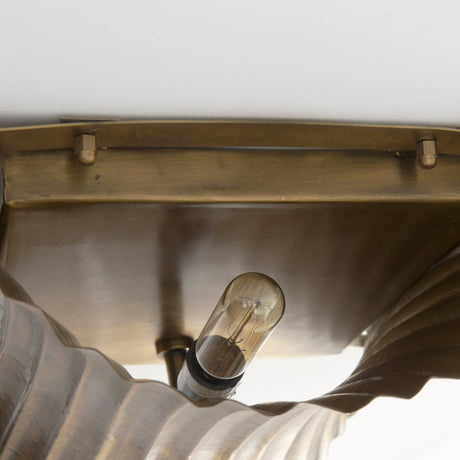 Letitia Gold Hammered Metal Fan Wall Sconce by Mercana at Eve Furniture