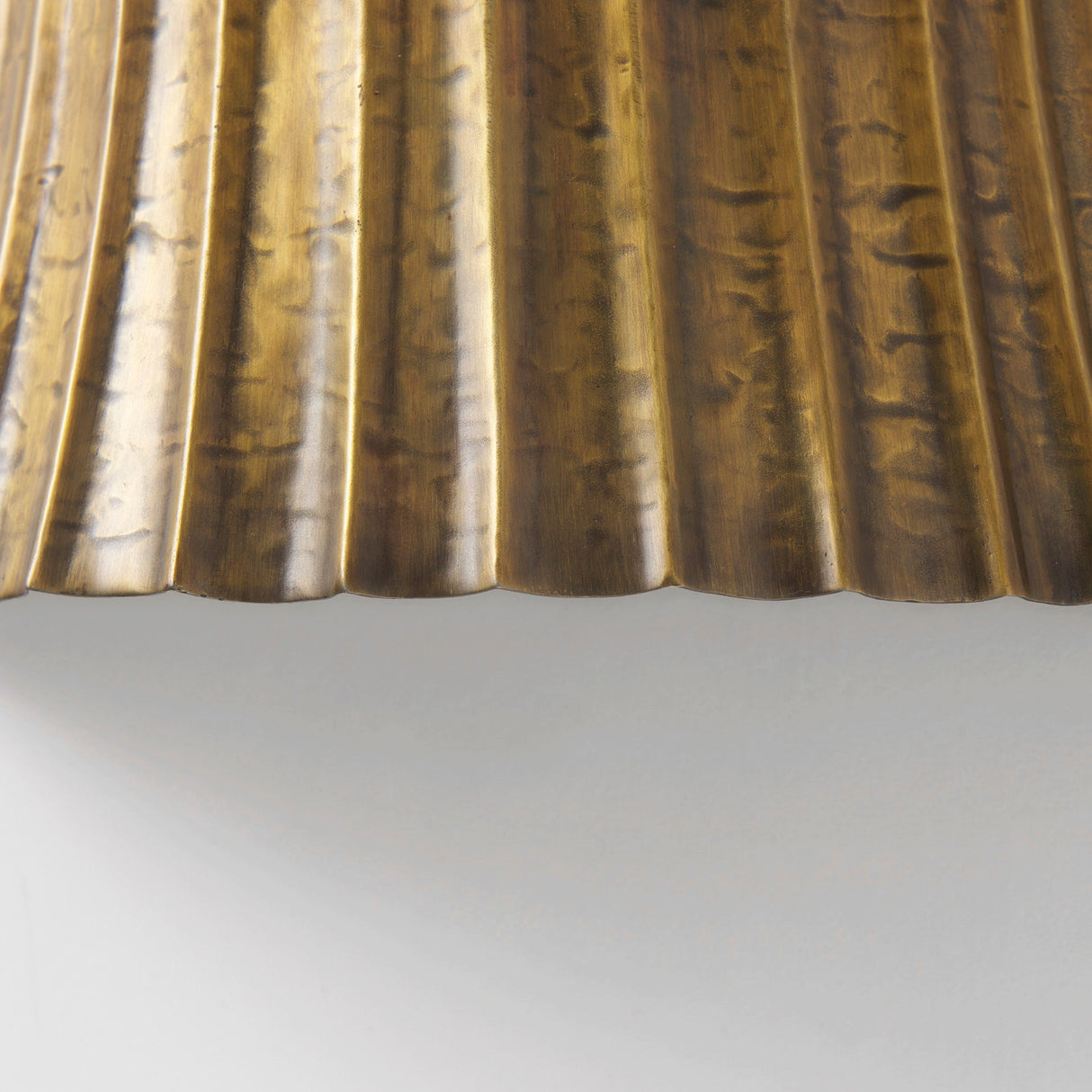 Letitia Gold Hammered Metal Fan Wall Sconce by Mercana at Eve Furniture