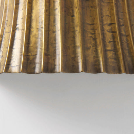 Letitia Gold Hammered Metal Fan Wall Sconce by Mercana at Eve Furniture