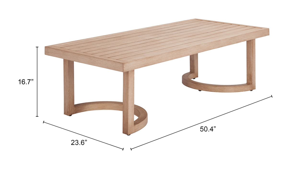 Leto Brown Outdoor Coffee Table by Zuomod at Eve Furniture