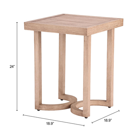 Leto Brown Outdoor Side Table by Zuomod at Eve Furniture