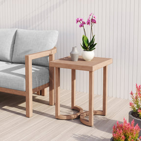 Leto Brown Outdoor Side Table by Zuomod at Eve Furniture
