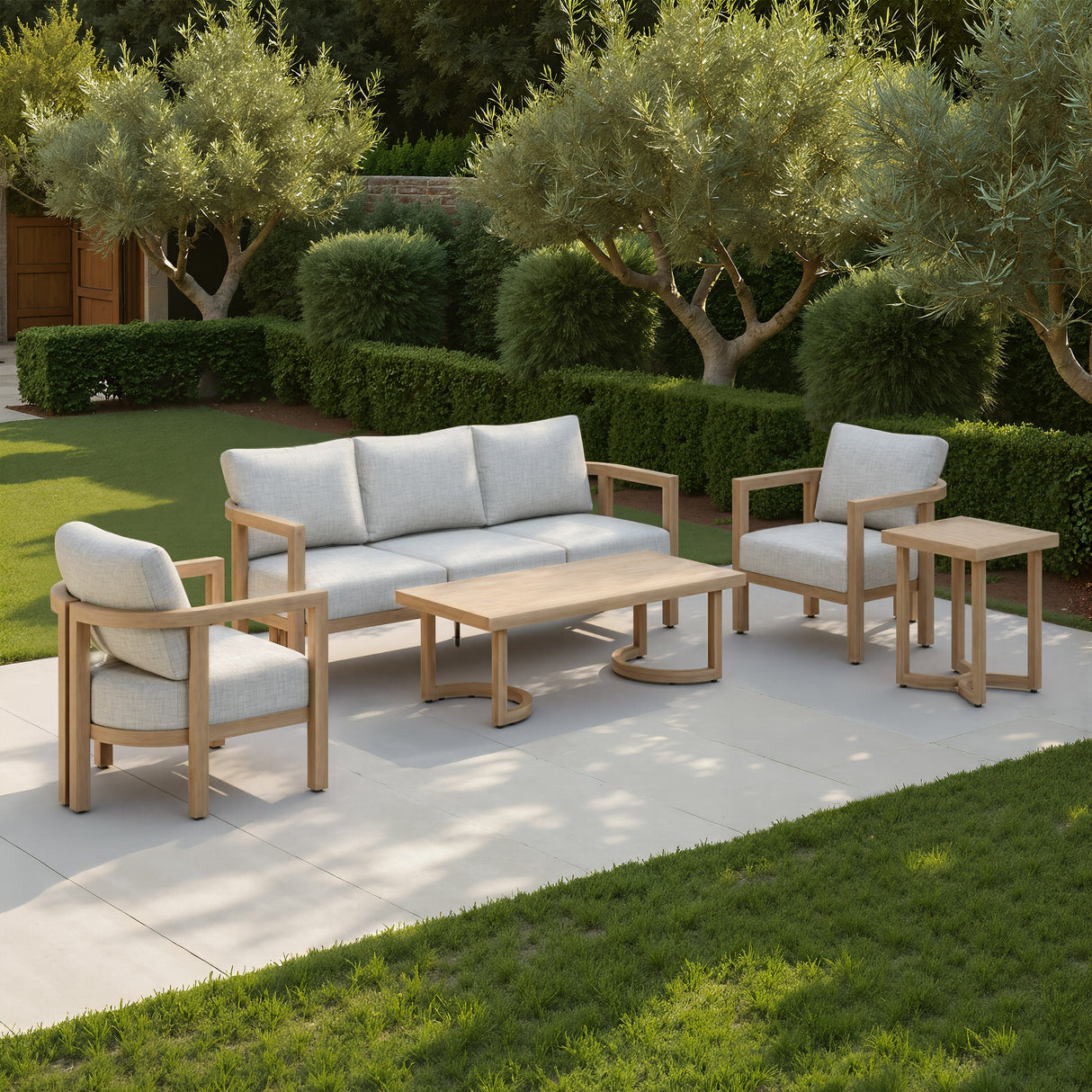 Leto Gray Outdoor Armchair by Zuomod at Eve Furniture