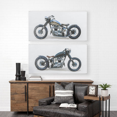 Lets Roll I White by James Wiens a Hand Embellished Textured Canvas by Mercana at Eve Furniture