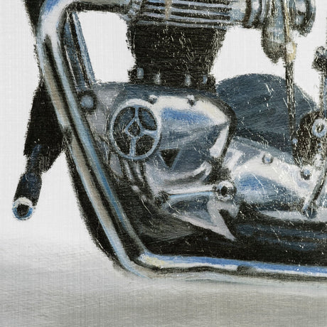 Lets Roll White II by James Wiens a Hand Embellished Textured Framed Art Print Matted under Glass by Mercana at Eve Furniture