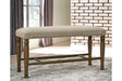 Lettner Gray/Brown Dining Bench by Ashley at Eve Furniture