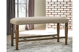 Lettner Gray/Brown Dining Bench by Ashley at Eve Furniture