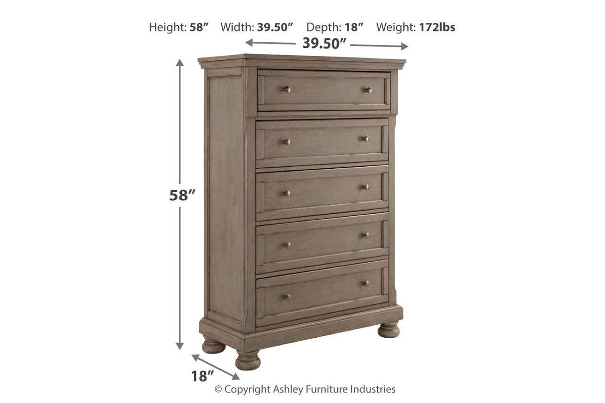Lettner Light Gray Chest of Drawers by Ashley at Eve Furniture