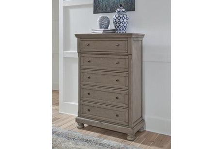 Lettner Light Gray Chest of Drawers by Ashley at Eve Furniture