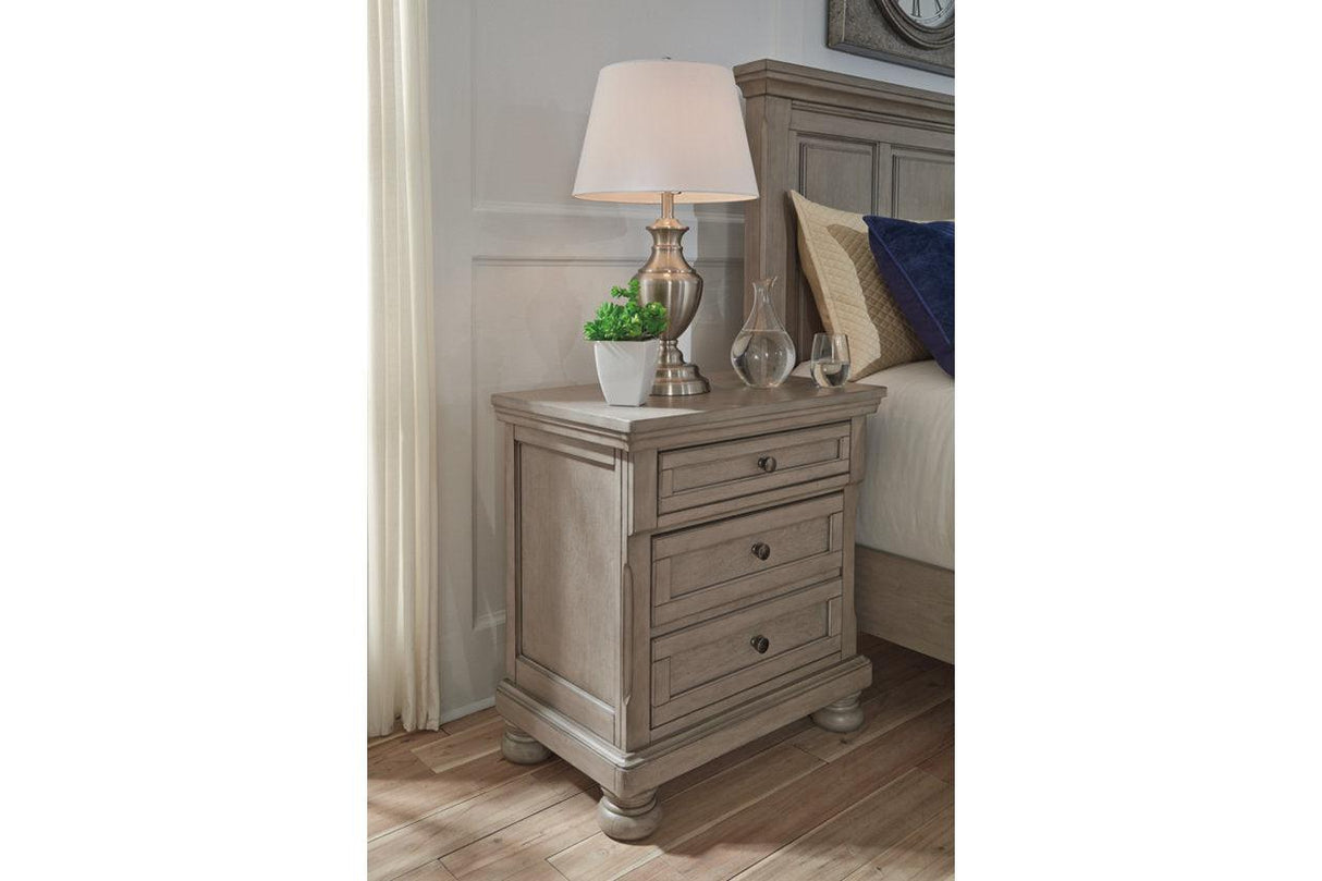 Lettner Light Gray Nightstand by Ashley at Eve Furniture
