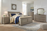 Lettner Light Gray Sleigh Platform Bedroom Set by Ashley at Eve Furniture