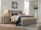 Lettner Light Gray Sleigh Storage Platform Bedroom Set by Ashley at Eve Furniture