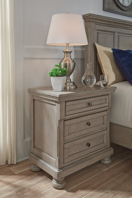 Lettner Light Gray Sleigh Storage Platform Bedroom Set by Ashley at Eve Furniture