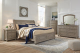 Lettner Light Gray Sleigh Storage Platform Bedroom Set by Ashley at Eve Furniture