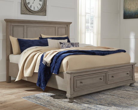 Lettner Light Gray Storage Platform Bedroom Set by Ashley at Eve Furniture