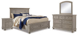 Lettner Light Gray Storage Platform Bedroom Set by Ashley at Eve Furniture