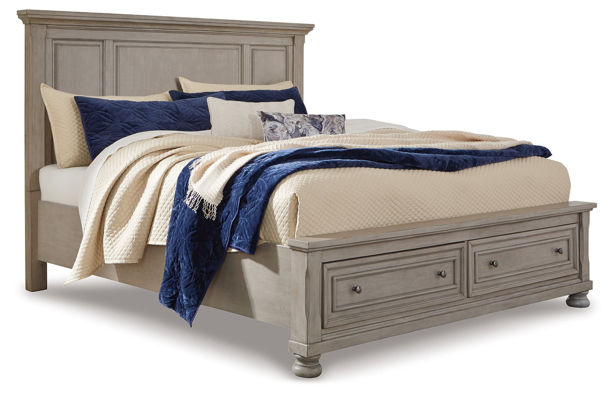 Lettner Light Gray Storage Platform Bedroom Set by Ashley at Eve Furniture
