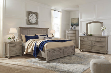 Lettner Light Gray Storage Platform Bedroom Set by Ashley at Eve Furniture