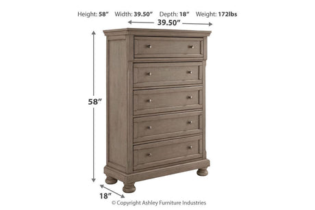 Lettner Light Gray Chest of Drawers by Ashley at Eve Furniture