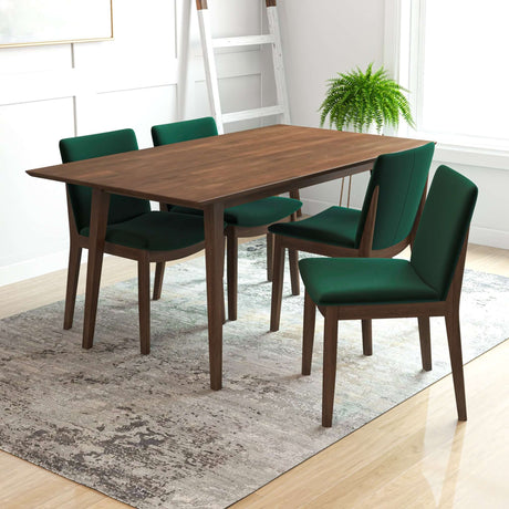 Levi Modern Style Solid Wood Rectangular Dining Kitchen Table Walnut / 47"