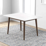 Levi Modern Style Solid Wood Rectangular Dining Kitchen Table Walnut / 47"
