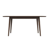 Levi Modern Style Solid Wood Rectangular Dining Kitchen Table Walnut / 63"