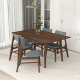 Levi Modern Style Solid Wood Rectangular Walnut Top Dining Table 63" by Ashcroft Furniture at Eve Furniture