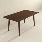 Levi Modern Style Solid Wood Rectangular Walnut Top Dining Table 63" by Ashcroft Imports at Eve Furniture