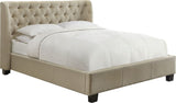 Levi Toast Linen California King Tufted Platform Bed