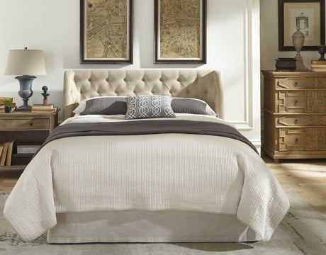 Levi Toast Linen Full Tufted Platform Bed by Modus Furniture at Eve Furniture