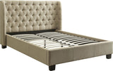 Levi Toast Linen Full Tufted Platform Bed
