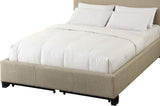 Levi Toast Linen Queen Tufted Storage Bed