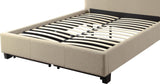 Levi Toast Linen Queen Tufted Storage Bed