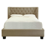 Levi Tufted Footboard Storage Bed in Toast Linen by Modus Furniture at Eve Furniture