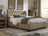 Levi Tufted Footboard Storage Bed in Toast Linen by Modus Furniture at Eve Furniture